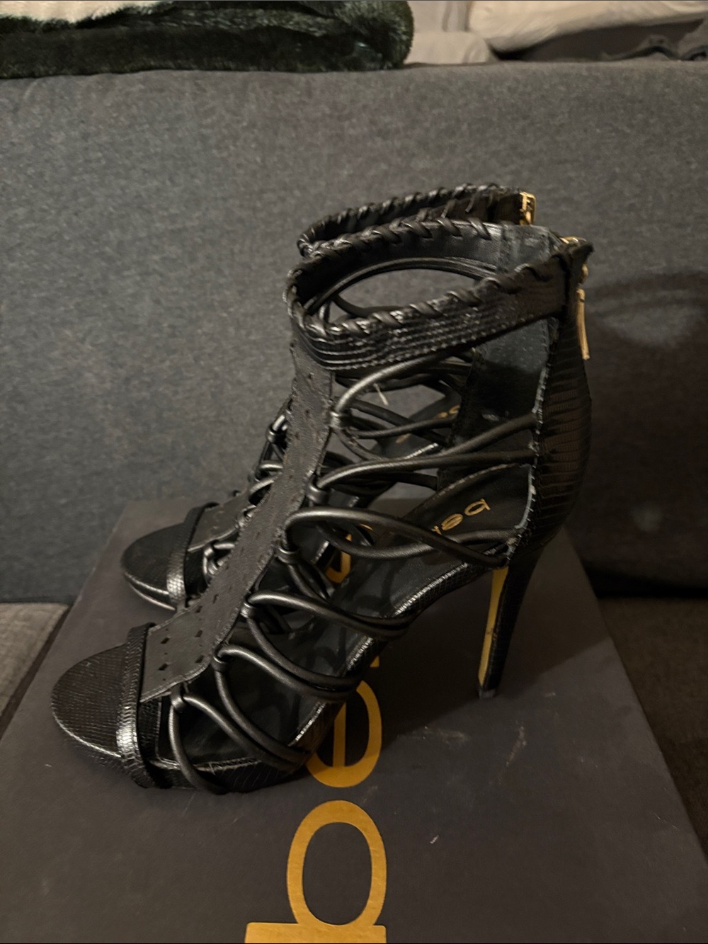 Bebe Kayley cutout sandal heel
